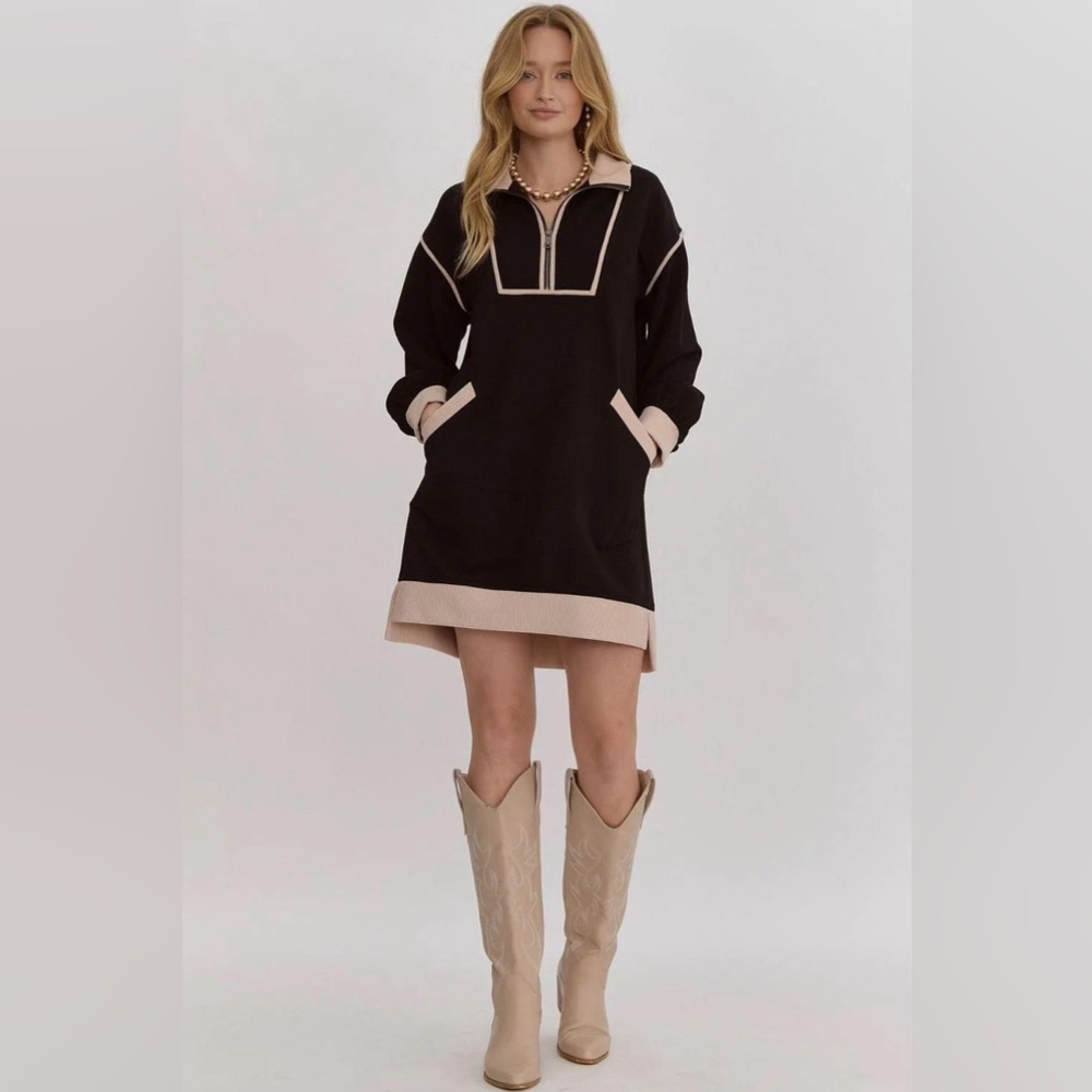 entro zip dress with pockets